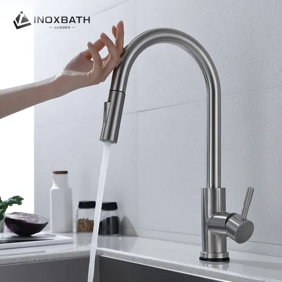 2 Function Sensor Touchless Spray Mixer Water Tap Pull Down Kitchen Faucet