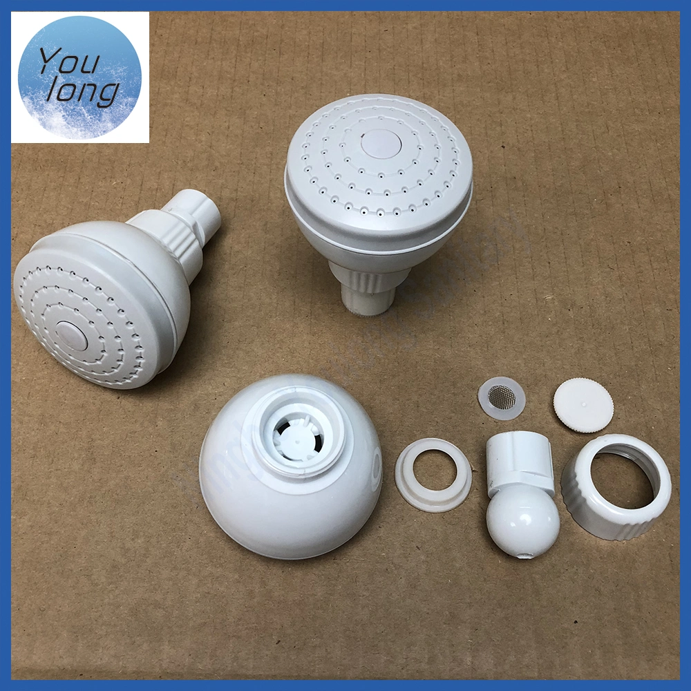 Small Mini Round White ABS Plastic Bathroom Overhead One Function Head Shower