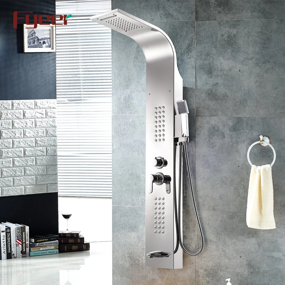 Fyeer Mirror Finishing Wholesale Rainfall Shower Panel with Different Function