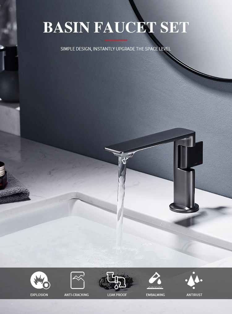 Contemporary Bathroom Sink Brass Basin Taps Modern One Handle Waterfall Basin Faucets