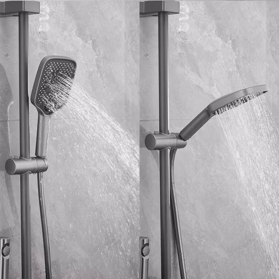 New Design Brass Body with Glass Four Functions Shower Set