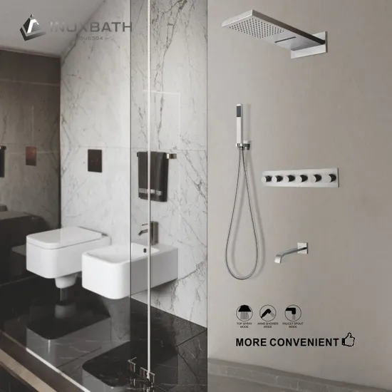 Watermark Compliance Shower Faucet Stainless Steel Bathroom Head Set 