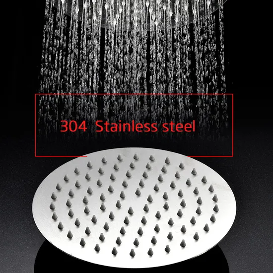 SUS304 Stainless Steel Simple Set 12inch Square Ultra Thin Mounted Brass Overhead Spray Shower Head Set Rain Shower 