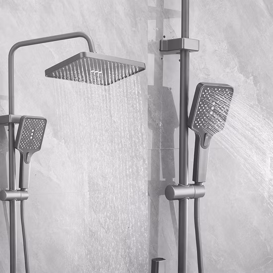 All Brass LED Light with Digital Display Screen Shower Set with Four Functions