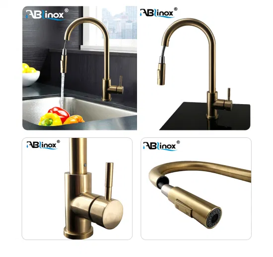 Ablinox Modern Style High Quality SUS 304 Lead Free Chrome Sink Stain Mixer Tap Stainless Steel Sanitary Ware Kitchen Faucet