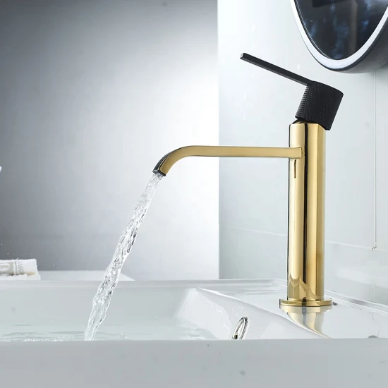 Momali Popular Selling Brushed Gold Brass Basin Faucet for Bathroom Shower Room